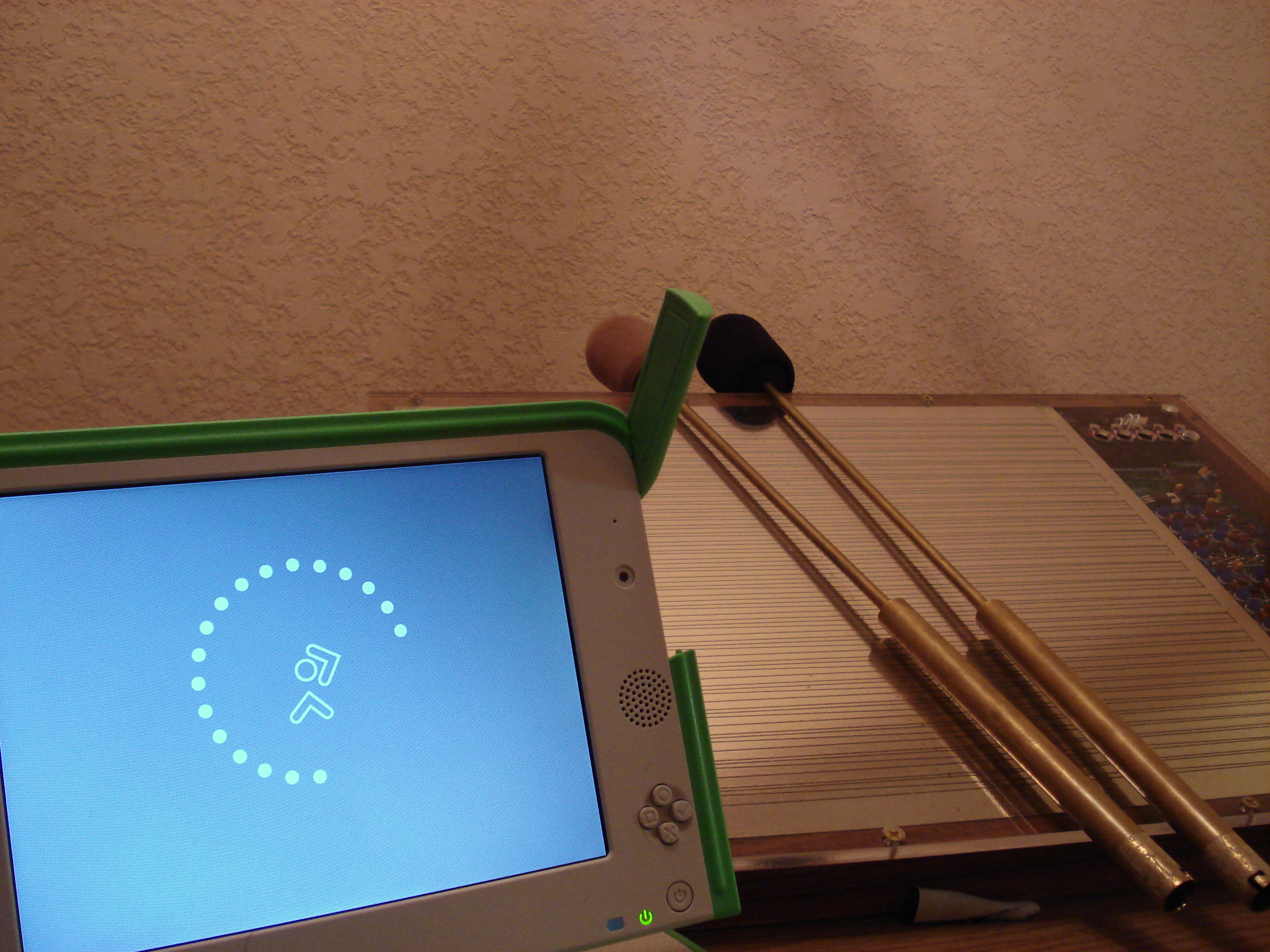OLPC XO laptop with Radio Baton